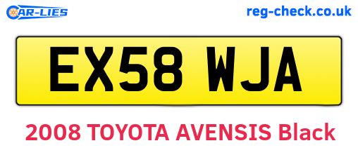 EX58WJA are the vehicle registration plates.