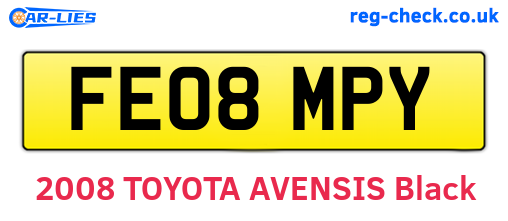 FE08MPY are the vehicle registration plates.