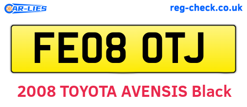 FE08OTJ are the vehicle registration plates.