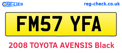 FM57YFA are the vehicle registration plates.