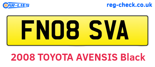 FN08SVA are the vehicle registration plates.