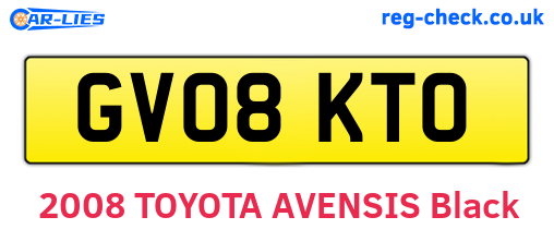 GV08KTO are the vehicle registration plates.