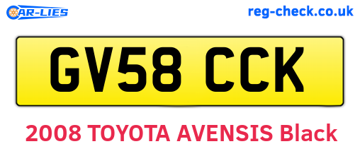 GV58CCK are the vehicle registration plates.