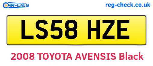 LS58HZE are the vehicle registration plates.