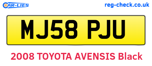 MJ58PJU are the vehicle registration plates.
