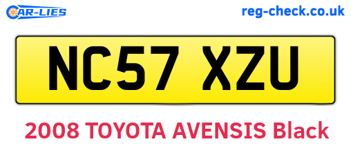 NC57XZU are the vehicle registration plates.