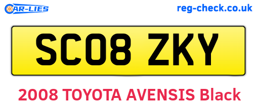 SC08ZKY are the vehicle registration plates.