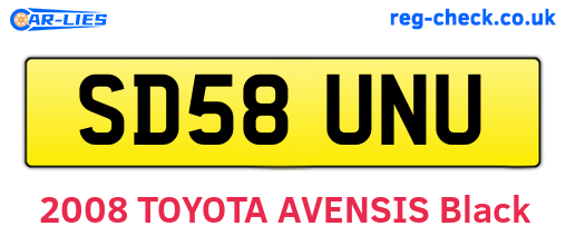 SD58UNU are the vehicle registration plates.