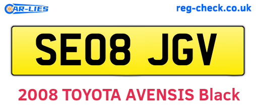 SE08JGV are the vehicle registration plates.