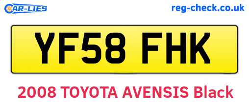 YF58FHK are the vehicle registration plates.