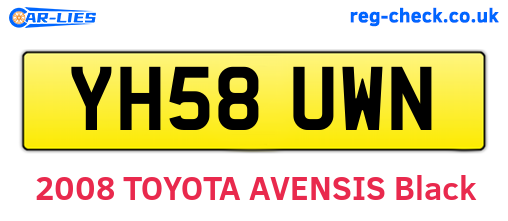 YH58UWN are the vehicle registration plates.