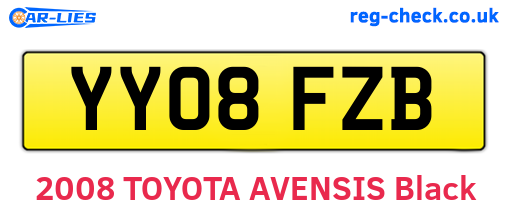 YY08FZB are the vehicle registration plates.