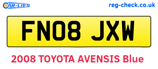 FN08JXW are the vehicle registration plates.