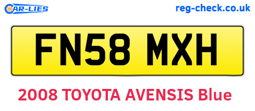 FN58MXH are the vehicle registration plates.