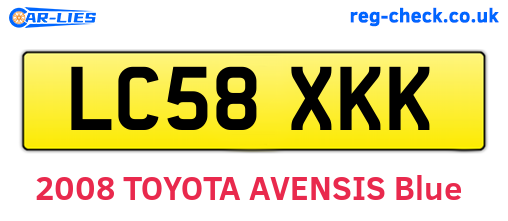LC58XKK are the vehicle registration plates.