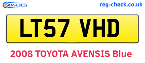 LT57VHD are the vehicle registration plates.