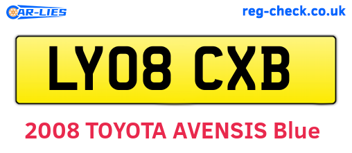LY08CXB are the vehicle registration plates.