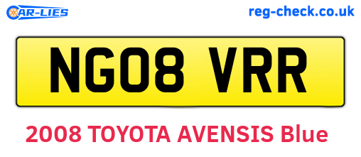 NG08VRR are the vehicle registration plates.