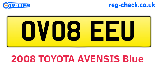 OV08EEU are the vehicle registration plates.