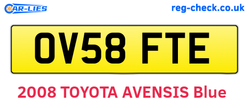 OV58FTE are the vehicle registration plates.