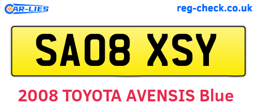 SA08XSY are the vehicle registration plates.