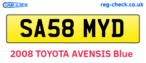 SA58MYD are the vehicle registration plates.