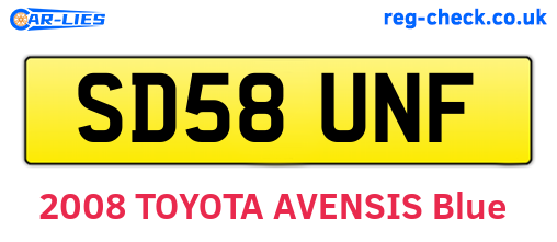 SD58UNF are the vehicle registration plates.