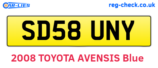 SD58UNY are the vehicle registration plates.