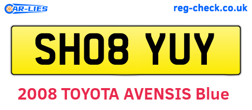 SH08YUY are the vehicle registration plates.
