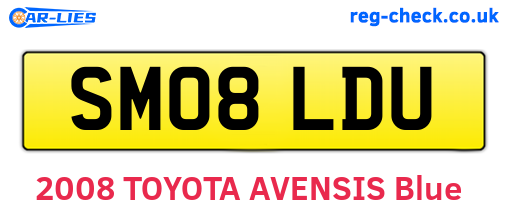SM08LDU are the vehicle registration plates.
