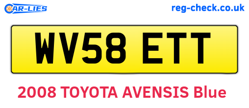 WV58ETT are the vehicle registration plates.
