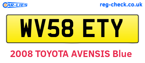 WV58ETY are the vehicle registration plates.