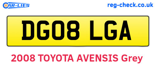 DG08LGA are the vehicle registration plates.