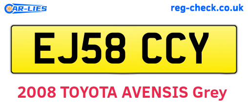 EJ58CCY are the vehicle registration plates.