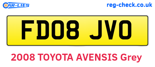 FD08JVO are the vehicle registration plates.