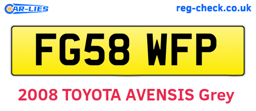 FG58WFP are the vehicle registration plates.
