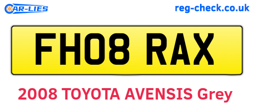 FH08RAX are the vehicle registration plates.