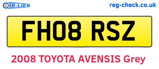 FH08RSZ are the vehicle registration plates.