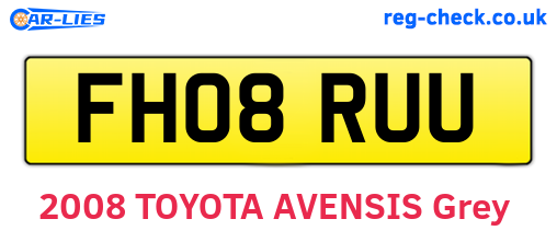 FH08RUU are the vehicle registration plates.