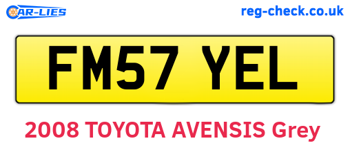 FM57YEL are the vehicle registration plates.