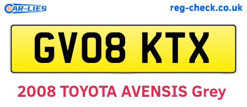 GV08KTX are the vehicle registration plates.