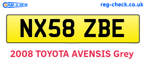 NX58ZBE are the vehicle registration plates.