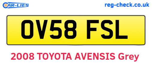 OV58FSL are the vehicle registration plates.