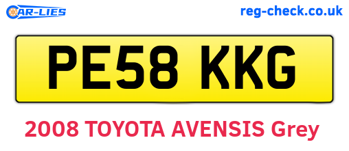 PE58KKG are the vehicle registration plates.