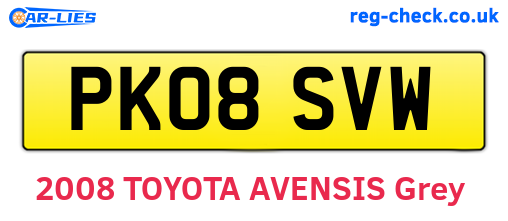PK08SVW are the vehicle registration plates.