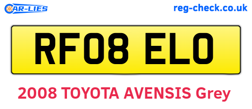 RF08ELO are the vehicle registration plates.