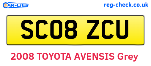 SC08ZCU are the vehicle registration plates.