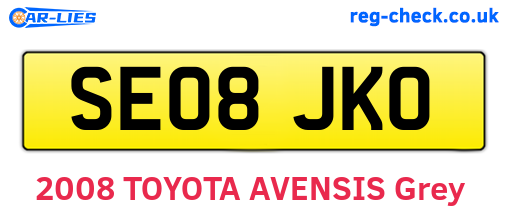 SE08JKO are the vehicle registration plates.