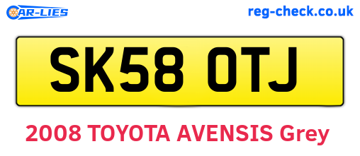SK58OTJ are the vehicle registration plates.