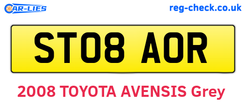 ST08AOR are the vehicle registration plates.